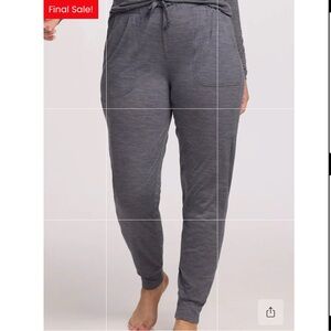 Woolx Mary Kate Lounge Pajama Jogger Pants Merino Wool Gray Size Large